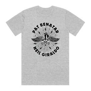 Pat Benatar Neil Giraldo Grey Heather Unisex Wings Tee Size M